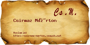 Csirmaz Márton névjegykártya