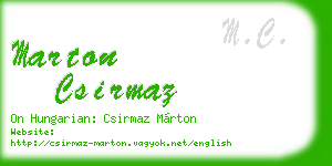 marton csirmaz business card