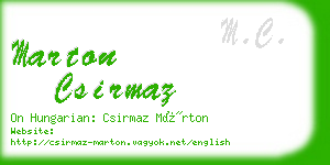 marton csirmaz business card